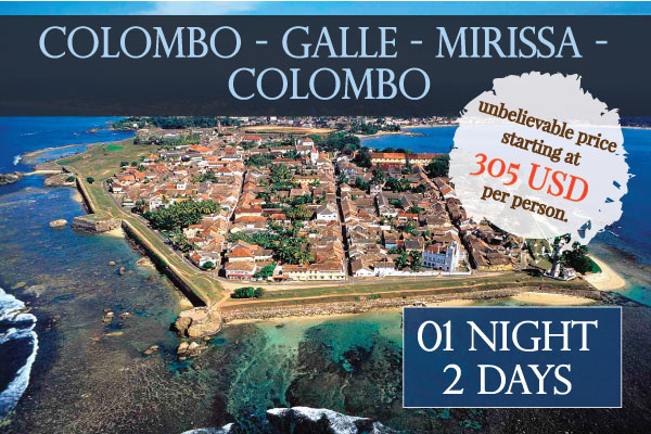 Colombo - Galle - Mirissa - Colombo