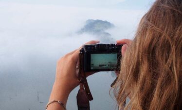 Capturing images during the hot air ballooning tour in Sri Lanka