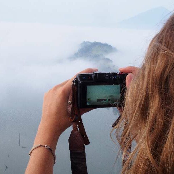 Capturing images during the hot air ballooning tour in Sri Lanka