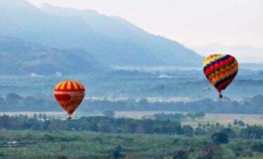 Two hot air balloons in Sri Lanka