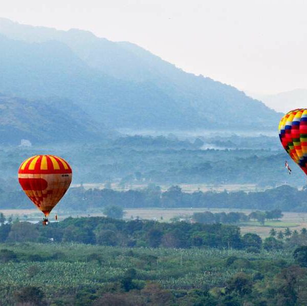 Two hot air balloons in Sri Lanka