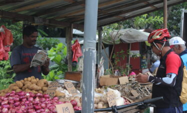 A cycle rider at retail shop in Sri Lanka
